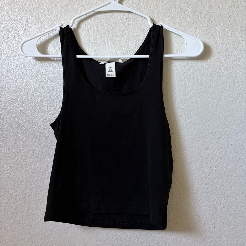 H&M Stretchy Thin Black Tank Top
